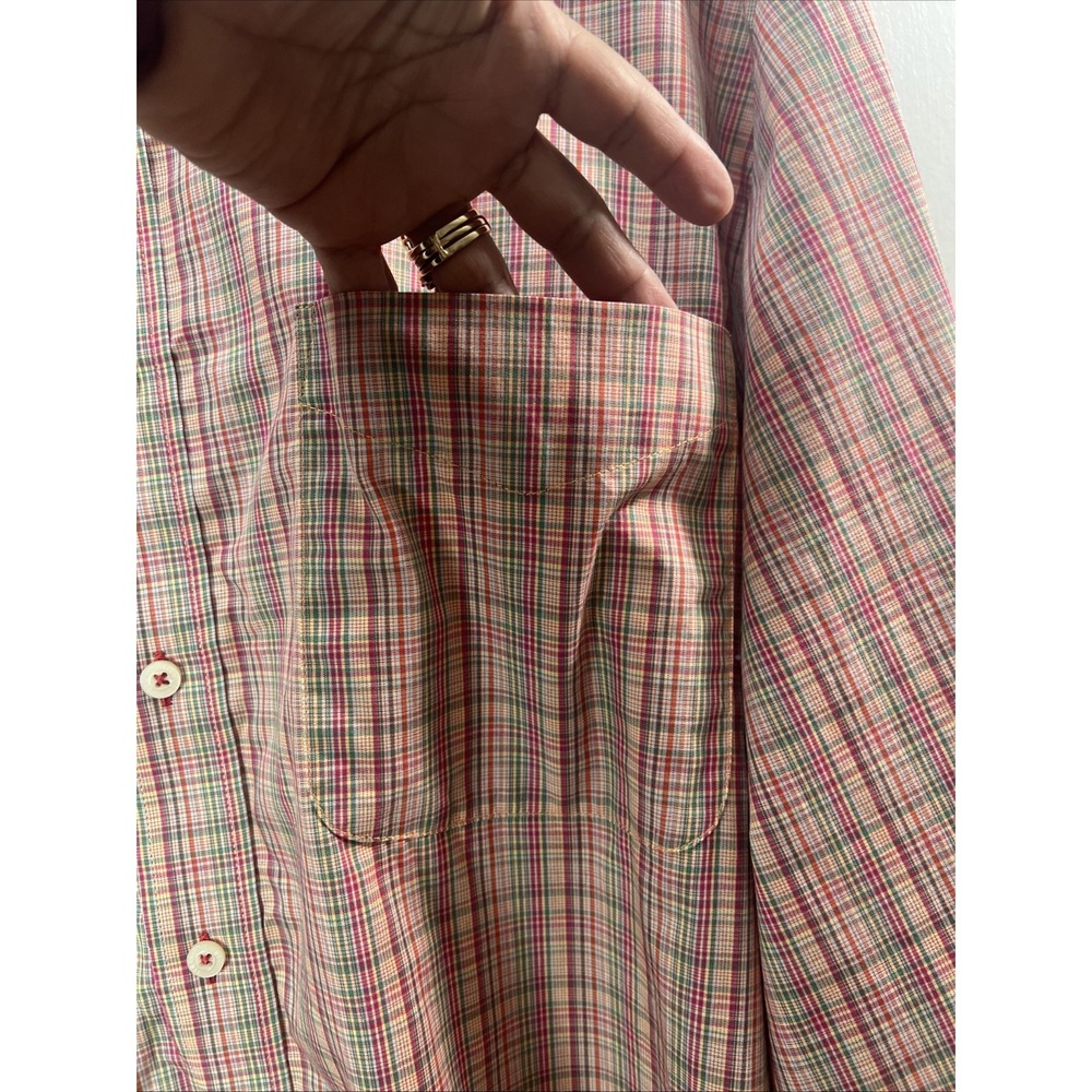 Alan Flusser Men's XXL Button Up Shirt Long Sleeve Pastel Stripes 100% Cotton - Picture 4 of 10